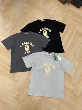 F0306108水洗做旧裂纹字母情侣款复古色调短袖T恤