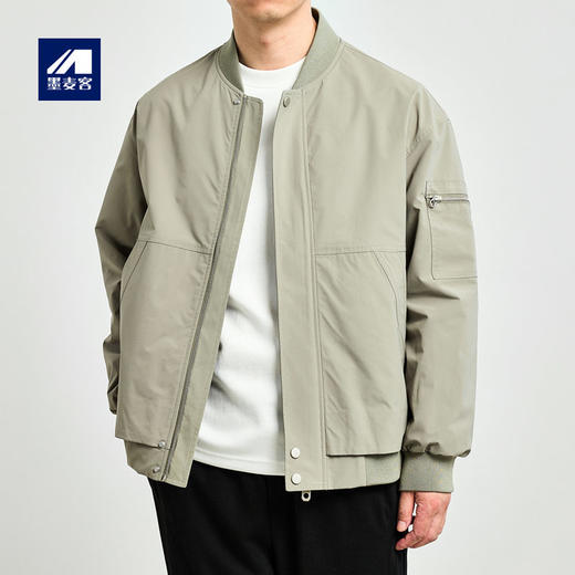 墨麦客简约棒球领飞行服夹克男2026春季款纯色男士休闲外套80406. 商品图0