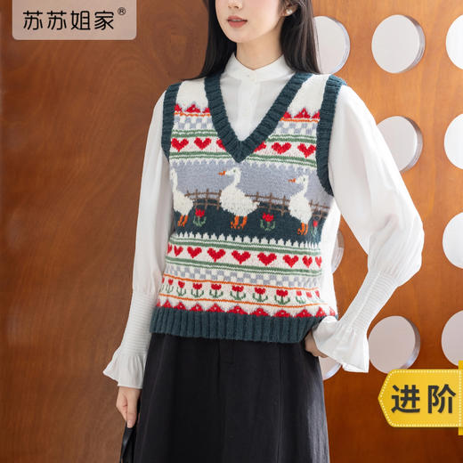 苏苏姐家丫丫背心手工DIY编织棒针衣服毛线团上衣材料包 商品图0