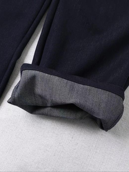 F030675深蓝色窄版牛仔裤烟管裤气质老钱风普洗蓝高腰直筒休闲裤 商品图11