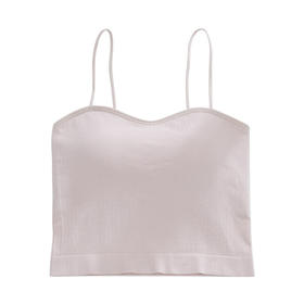 日式无印无缝吊带背心莫代尔文胸无钢圈良品胸垫打底内搭美背裹胸