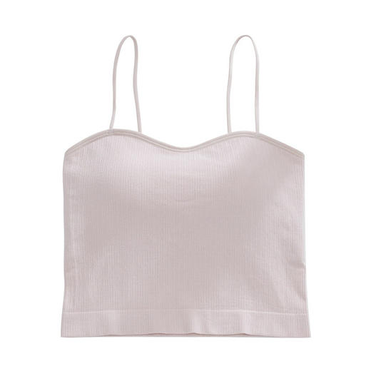 日式无印无缝吊带背心莫代尔文胸无钢圈良品胸垫打底内搭美背裹胸 商品图0