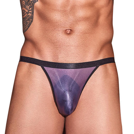 情趣内衣男士三角内裤高弹力丝滑薄透透气性感镂空丁字内裤 商品图4