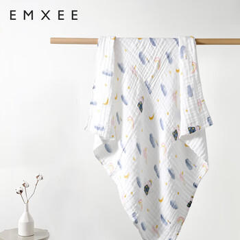 嫚熙（EMXEE）婴儿浴巾新生儿纯棉纱布浴巾儿童洗澡毛巾万花筒100cm 商品图3