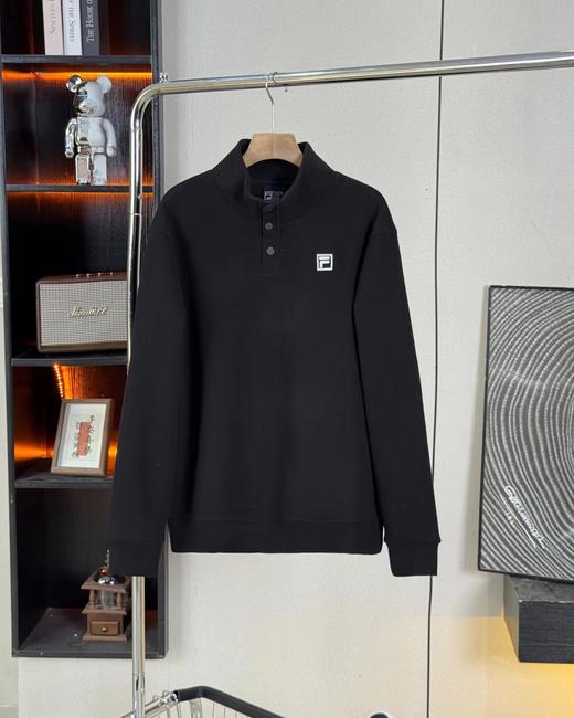 F0306111新款休闲商务风三粒扣立领加厚打底长袖四色男女同款卫衣 商品图6