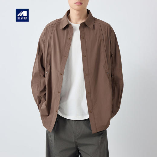 墨麦客男装美式休闲拼接男士夹克2026春新款铆钉装饰外套男81619. 商品图0