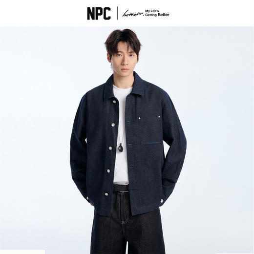 NPC潮牌亚麻混纺肌理感牛仔衬衫胸前大口袋微阔秋上新NP5CDC24 商品图0