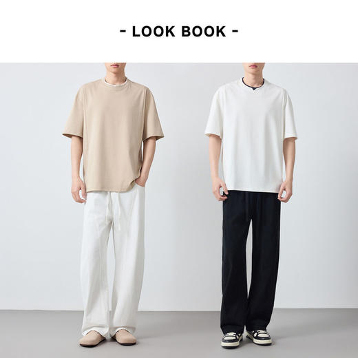 墨麦客男装美式休闲假两件t恤男2026春季新款210g男士体恤75223. 商品图4