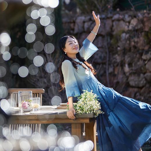 【林栖设计小店】手工绣花|渐变多色婴儿棉宽松百搭层次感花边2026夏新款连衣裙1962125 商品图3