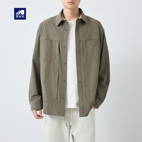 墨麦客男装美式休闲翻领夹克男2026春新款简约纯色男士外套81610.