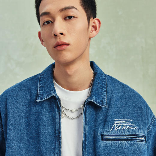 NPC潮牌宽松底特律版型格纹内衬翻领牛仔外套男潮流NP41DC55 商品图3