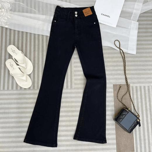 【💚双排扣微喇叭牛仔裤69.9/件】女春季新款高腰百搭修身显瘦裤显腿长聚★为爱严选 商品图1