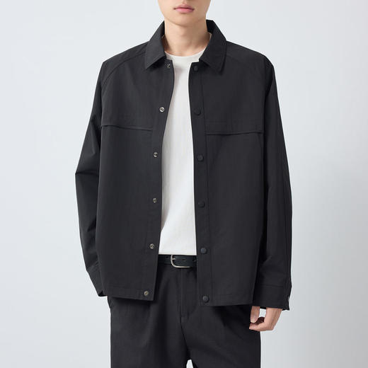 墨麦客男装高智通勤纯色夹克男2026春新款简约翻领男士外套81599. 商品图2