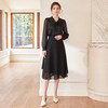 IWY/黑色灯笼袖花边领衬衫半裙两件套女收腰显瘦套装时尚新款25B757+25S777 商品缩略图2