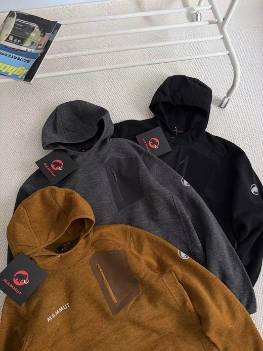 F030620连帽压胶口袋抓绒衣连帽夹克户外保暖外套 商品图2