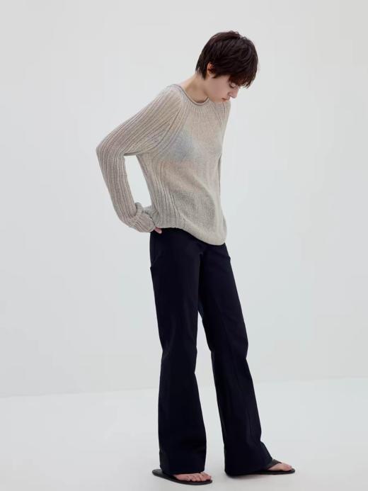 Simple Project/M2610/和纸纱修身坑条针织衫 商品图1