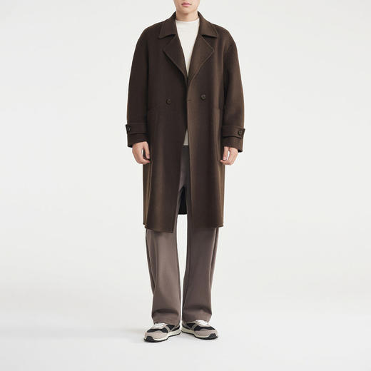 墨麦客男装70羊毛双面呢大衣男2025冬款西装领男士毛呢外套81497. 商品图2