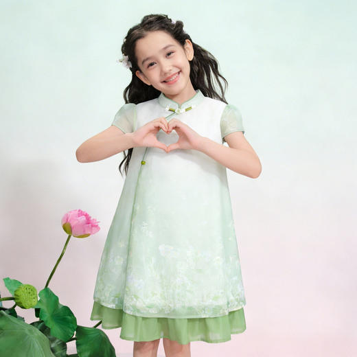 笛莎/Deesha 【观山见】2026年夏季新款女童国风连衣裙 商品图2