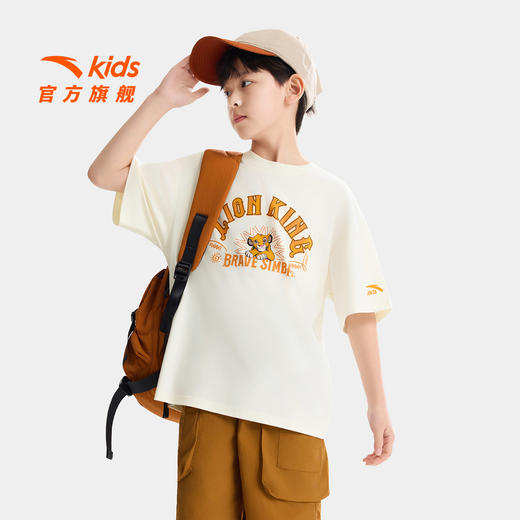 狮子王联名安踏儿童男童针织短袖2026年夏季新款舒适亲肤圆领短T352628103 商品图4