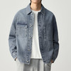 墨麦客简约明线牛仔外套男2026春季款口袋装饰翻领男士夹克80855. 商品缩略图1