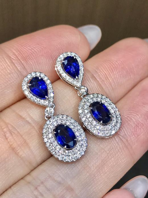 1.90ct蓝宝石耳环 商品图3