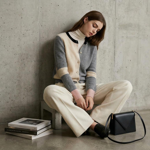 PALUOPO/PL圆领女开衫ET22760R-A/约重250g帕罗 商品图3