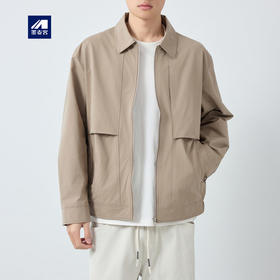 墨麦客男装高智通勤翻领外套男2026春新款纯色合体男士夹克81612.