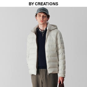 白鹅绒短款连帽羽绒服