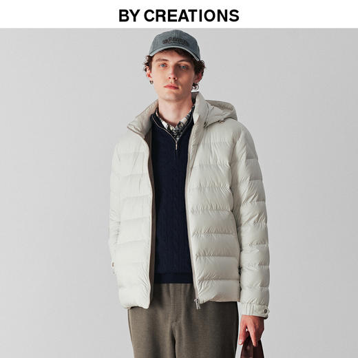 白鹅绒短款连帽羽绒服 商品图0