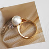 【天然正品】AU750黄金镶钻镶天然近完美约11MM澳白海水珍珠戒指 14号（戒圈可改）280226NJT20 商品缩略图5