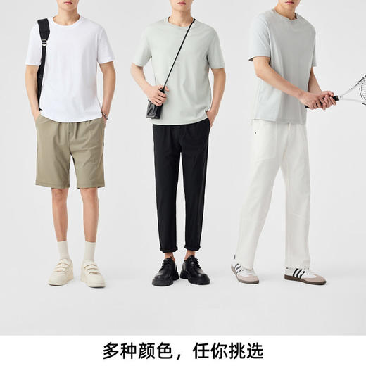 墨麦客50支长绒棉液氨短袖男2026夏新款简约纯色圆领t恤男71480. 商品图3