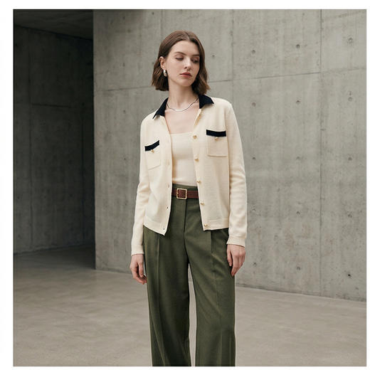 PALUOPO/PL翻领女开衫ET23862R/约重275g帕罗 商品图3