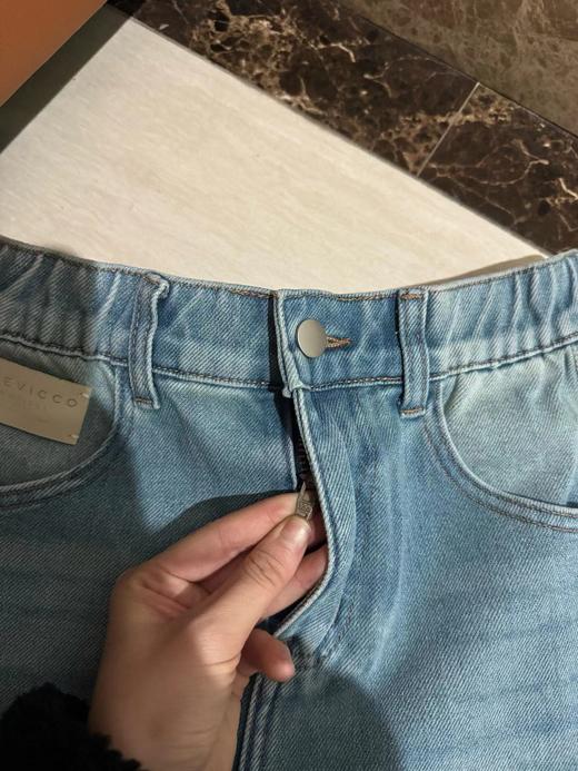 F030677复古水洗蓝松紧后腰设计宽松锥形牛仔裤 商品图10