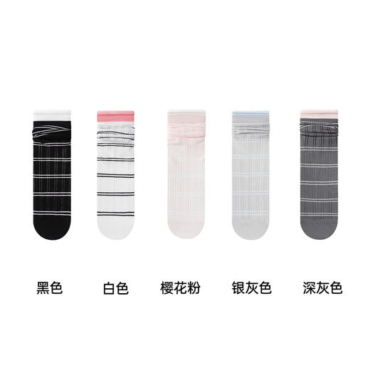 4双一组！26春新款卷边堆堆中筒袜 轻薄镂空设计  经典条纹元素 袜筒自然堆堆褶皱、营造不经意的慵懒感~ 商品图1