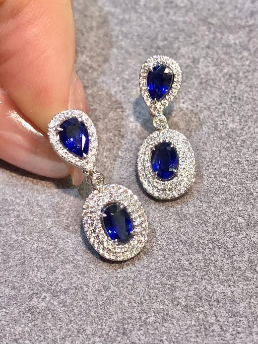 1.90ct蓝宝石耳环 商品图2