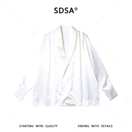 SDSA男装2026新款高贵轻奢韩版时尚简约垂坠感宽松长袖衬衫百搭 商品图0