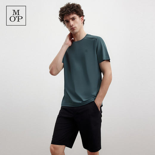 Marc O'Polo/MOP夏季新款休闲吸湿速干压胶冲孔透气舒适短袖T恤男 商品图4