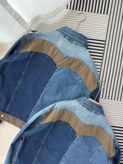 F030689男士解构风格拼布牛仔夹克外套男春秋款牛仔衣 商品图7