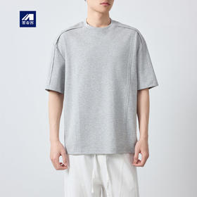 墨麦客男装美式休闲拼接男士短袖2026春新款宽松圆领t恤男75227.