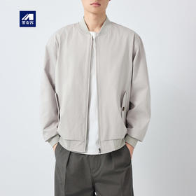 墨麦客男装美式休闲棒球领夹克男2026春款纯色休闲男士外套81616.