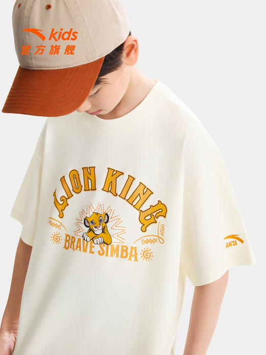 狮子王联名安踏儿童男童针织短袖2026年夏季新款舒适亲肤圆领短T352628103 商品图1