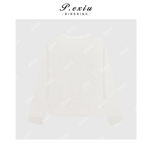PanYiXiu/潘依绣【轻法之旅】羊毛温柔风手工勾花花边针织毛衣C075 商品图2