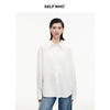 SELFWHO醋酯混纺不规则拼接条纹衬衫女2026春季新款翻领宽松上衣 商品缩略图0