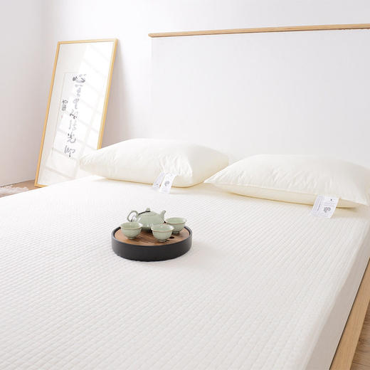 日式原棉夹棉床笠良品纯棉床笠绗缝大豆纤维床笠简约纯色床垫 商品图2