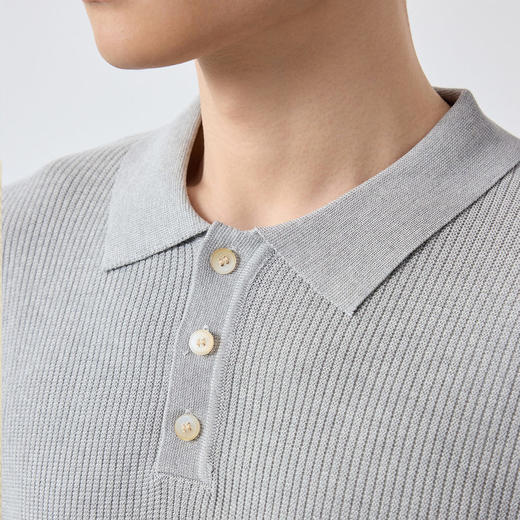 墨麦客高智通勤肌理感针织POLO衫男2026夏新款男士短袖t恤75205. 商品图3