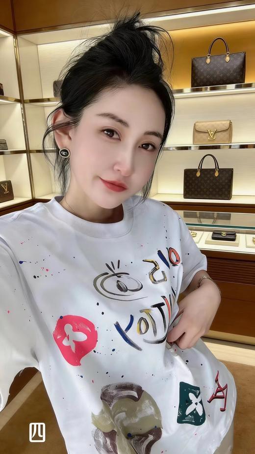 F030615新款宇宙涂鸦油漆泼墨印花短袖圆领T恤 商品图9