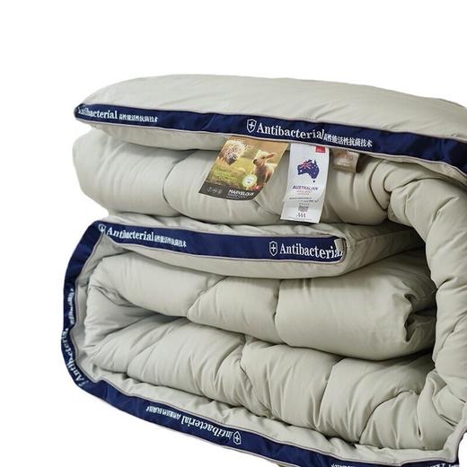 日式无印抗菌羊毛被良品纯色澳洲羊毛被芯立体羊毛被秋冬保暖被子 商品图4