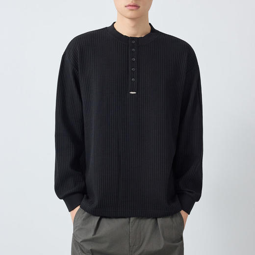 墨麦客男装高智通勤亨利领卫衣男2026春新款肌理内搭上衣男55919. 商品图2