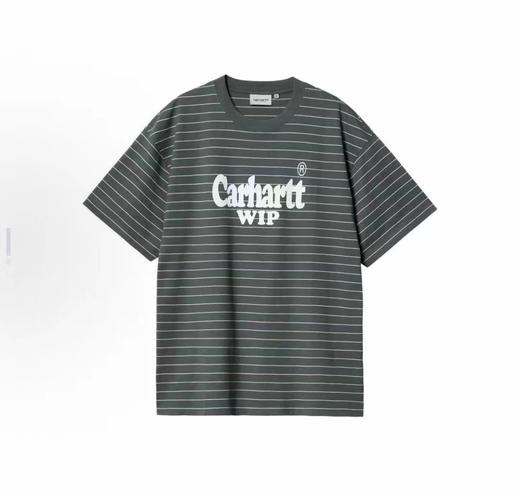 F0306129字母印花条纹杨幂同款条纹元素舒适通勤风百搭耐看男女同款圆领短袖 商品图7