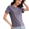 莱赛尔天丝亚麻修身正肩短袖T恤女2026夏纯色内搭圆领打底衫上衣   BY-M683 商品缩略图4
